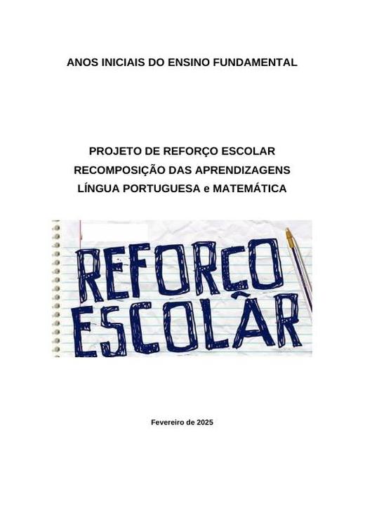 Capa: Fund. I – Projeto de Recomposição das Aprendizagens