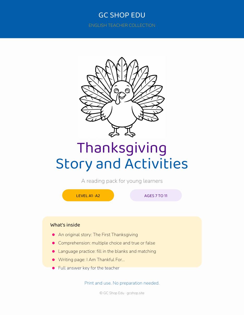 Capa do material nº 112: Thanksgiving Story and Activities