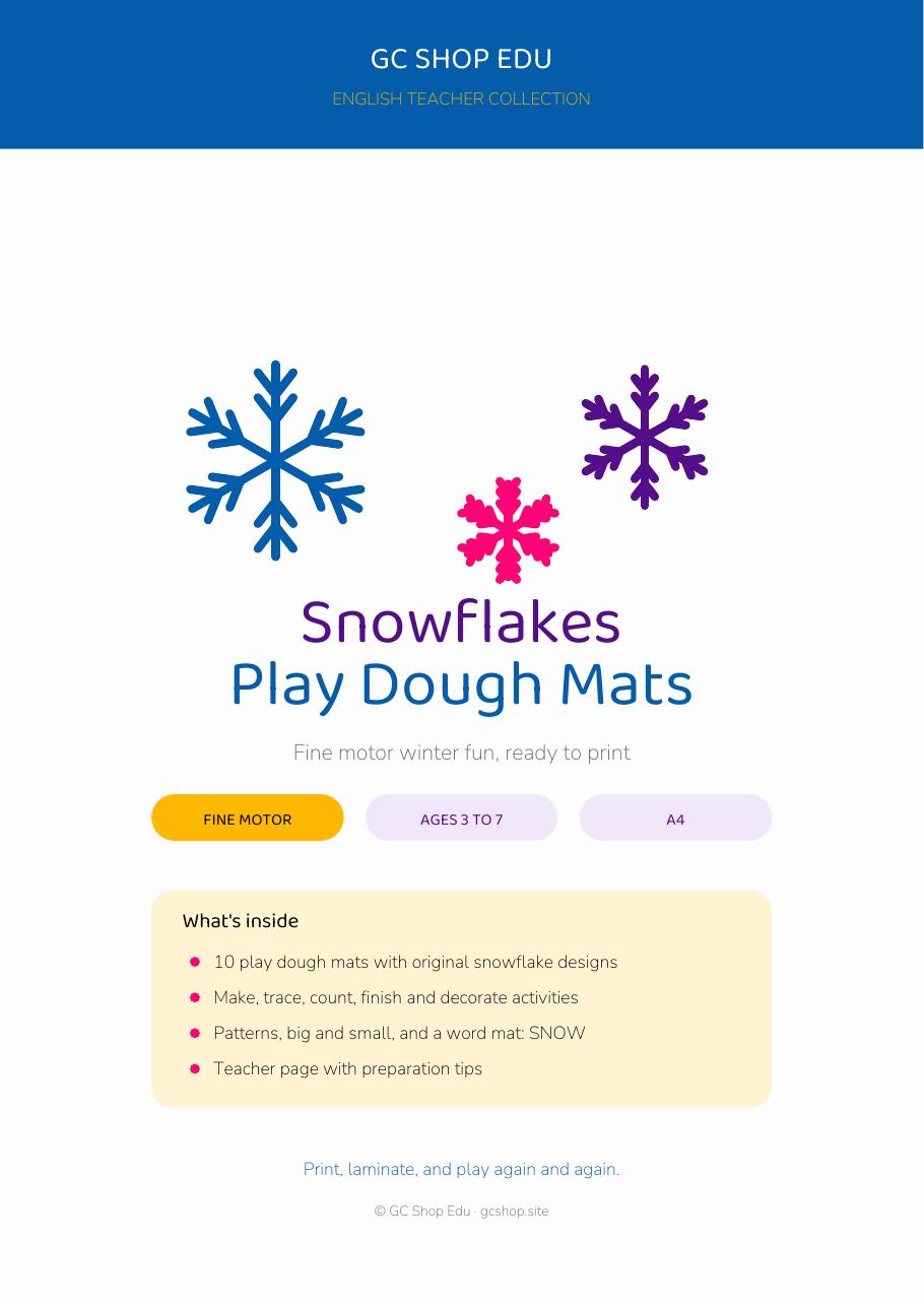 Capa do material nº 113: Snowflakes Play Dough Mats