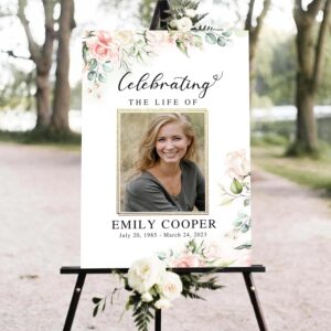 Greenery Funeral Welcome Sign, Memorial Welcome Sign, Celebration Of Life Welcome Sign, Celebration Of Life Signs, Funeral Program, Eucalyptus Greenery Funeral Sign